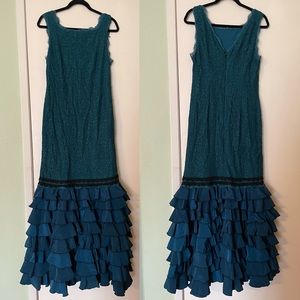 Flamenco Dress Size L Dark Green